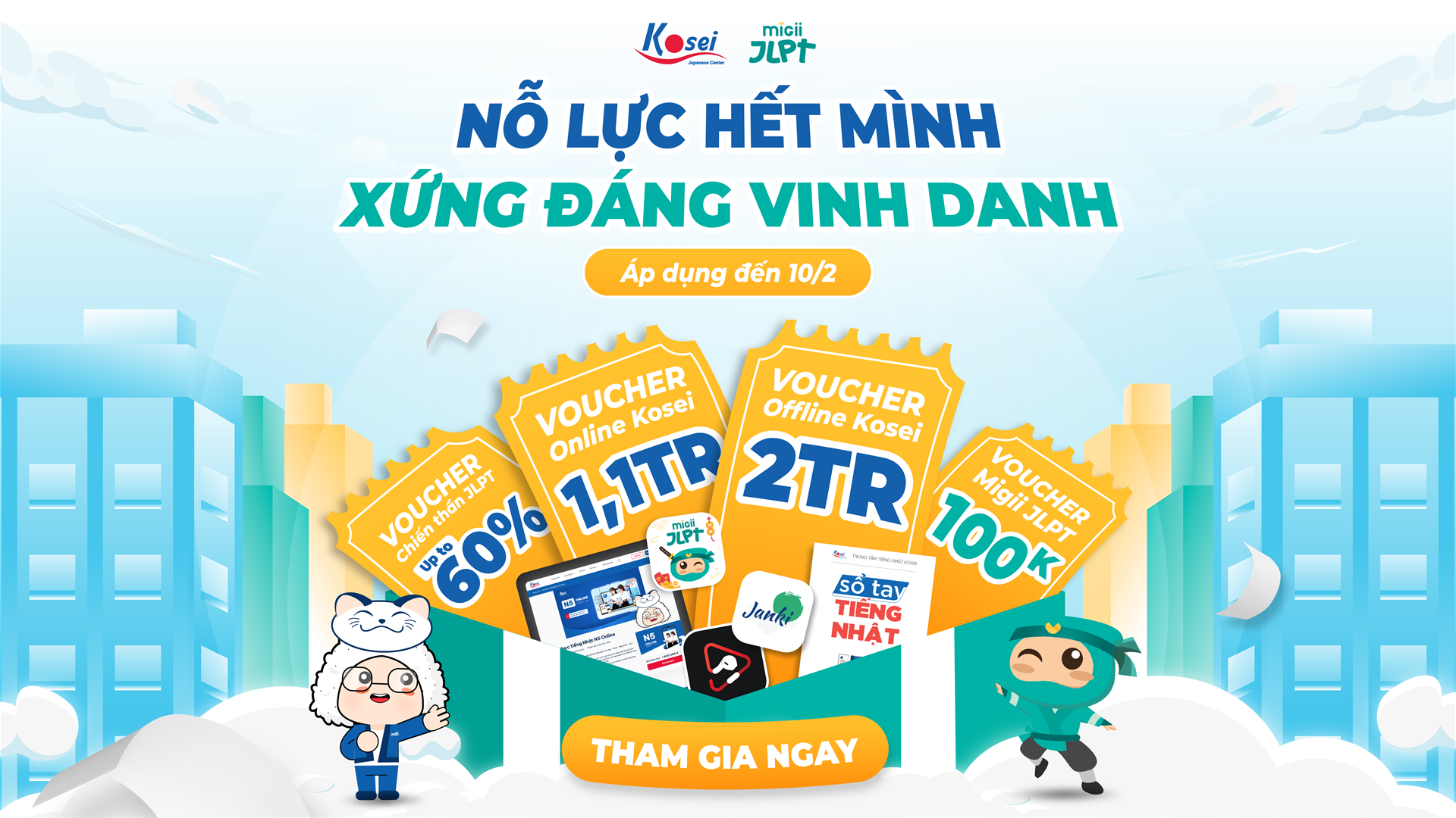Vinh Danh KOSEI X MIGII Chúc Mừng 1 Năm JLPT